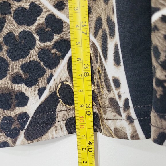 Bali Women's Black & Brown Leopard Print Sleeveless Round Neck Midi Dress Size 6 - Picture 10 of 12